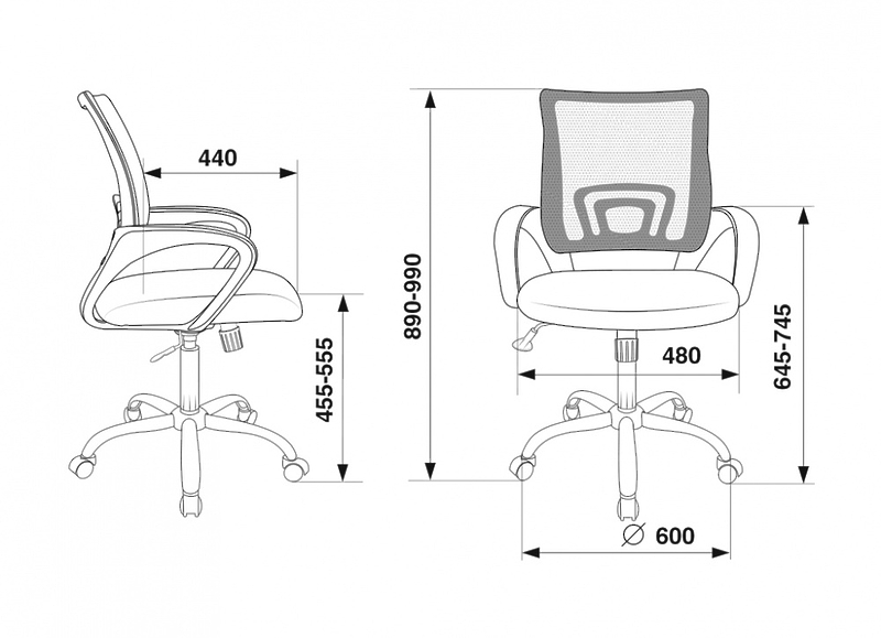 Кресло Бюрократ CH-695N/SL/OR/BLACK (Office chair CH-695NSL orange TW-38-3 seatblack TW-11 cross metal хром) артикул 263424Si-1 фото 6