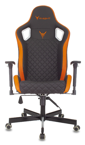 Кресло Knight OUTRIDER BO (Game chair Knight Outrider black/orange rombus eco.leather headrest cross metal) артикул 263358Si-1 фото 16