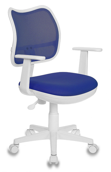 Кресло Бюрократ CH-W797/BL/TW-10 (Children chair Ch-W797 blue seatblue TW-10 mesh/fabric cross plastic plastik белый) артикул 263382Si-1