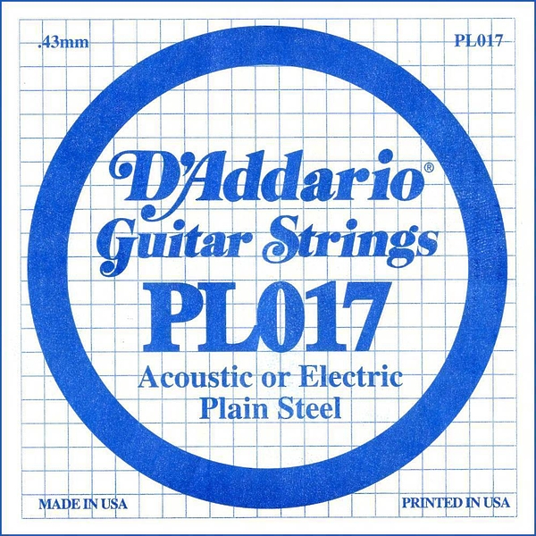 Струна D'Addario PL017 SINGLE PLAIN STEEL 017 артикул 274171Si-1 фото 5