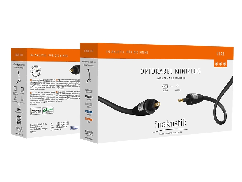 Кабель оптический In-Akustik Star Optical Cable Toslink - Miniplug 0.75m #003121071 артикул 165796Si-1 фото 3