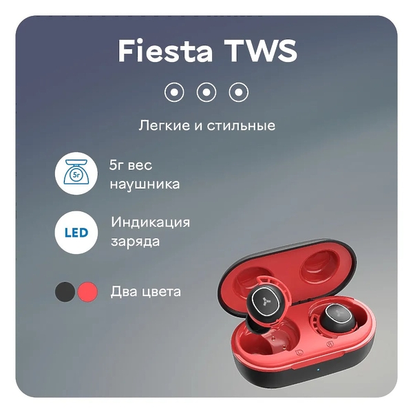 Наушники Accesstyle Fiesta TWS Red артикул 315833Si-1 фото 4