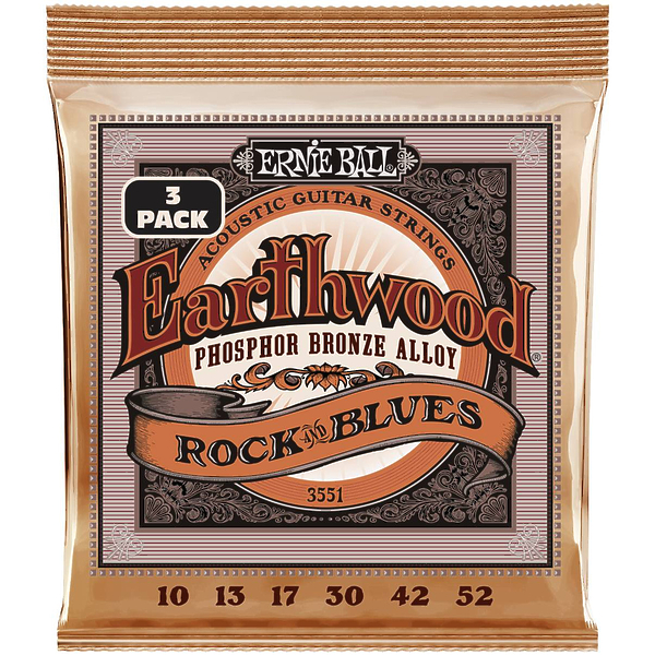 Струны для акустической гитары Ernie Ball 3551 Earthwood RandB wPlain G Phos Brnz 10-52 артикул 291623Si-1