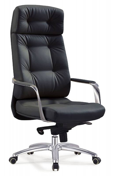 Кресло Бюрократ _DAO/BLACK (Office chair _DAO black leather cross aluminum) артикул 263508Si-1