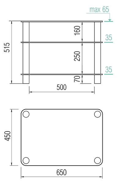 Подставка MD 108-3 (хром/дымчатое стекло) артикул 055968Si-1 фото 3