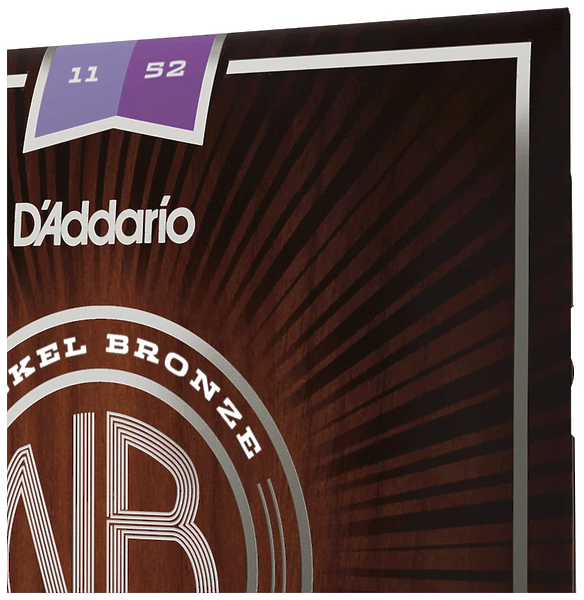 Струны D'Addario NB1152 Nickel Bronze Acoustic, Custom Light, 11-52 артикул 273659Si-1 фото 3