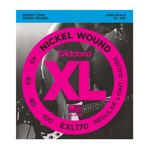 Струны D'Addario EXL170 Nickel Wound Bass, Light, 45-100 артикул 273658Si-1