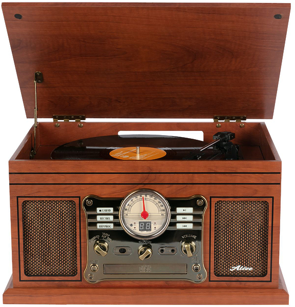 Виниловый проигрыватель Alive Audio RADIOLA Wood с FM-приемником артикул 303314Si-1 фото 3