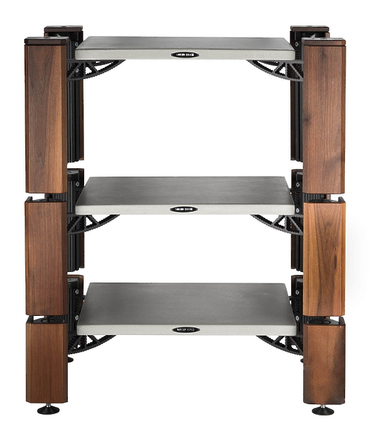 Стойка под Hi-Fi компоненты Solid Tech Hybrid Wood 3 Top (200x275x350 mm) Walnut/Concrete артикул 251356Si-1