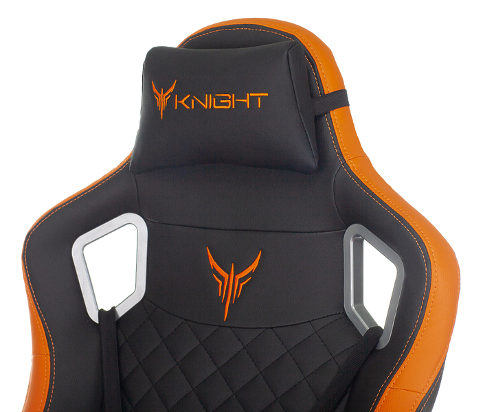 Кресло Knight OUTRIDER BO (Game chair Knight Outrider black/orange rombus eco.leather headrest cross metal) артикул 263358Si-1 фото 3