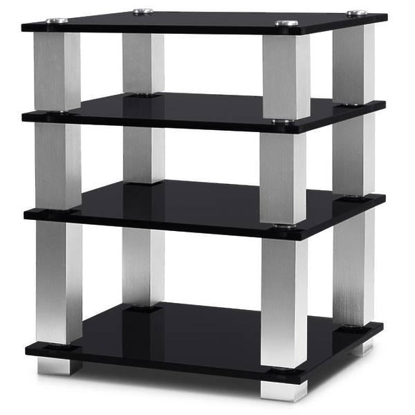 Стойка под Hi-Fi NorStone Square HiFi black glass/silver артикул 163056Si-1