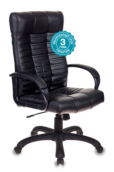 Кресло Бюрократ KB-10/BLACK (Office chair KB-10 black eco.leather cross plastic) артикул 263518Si-1 фото 3