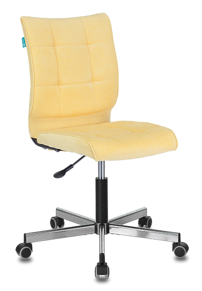 Кресло Бюрократ CH-330M/VELV74 (Office chair CH-330M yellow Velvet 74 cross metal хром) артикул 263256Si-1