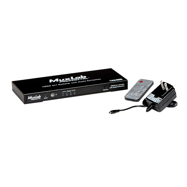 Коммутатор 4х1 HDMI с деэмбедером аудио MuxLab 500430 артикул 176574Si-1
