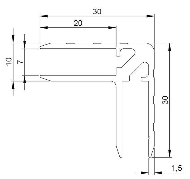 Профиль угловой Adam Hall 6106 (длина 4 м) артикул 247748Si-1 фото 3