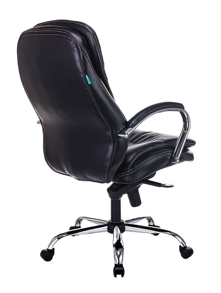 Кресло Бюрократ T-9950/BLACK-PU (Office chair T-9950 black eco.leather cross metal хром) артикул 263425Si-1 фото 5