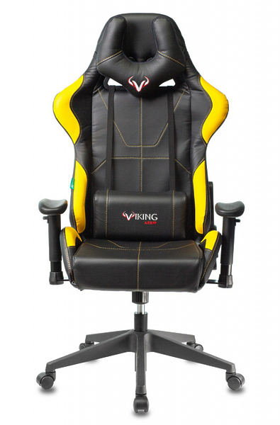Кресло Zombie VIKING 5 AERO YELLOW (Game chair VIKING 5 AERO black/yellow eco.leather headrest cross plastic) артикул 263439Si-1 фото 10