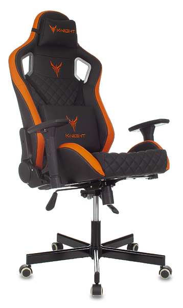 Кресло Knight OUTRIDER BO (Game chair Knight Outrider black/orange rombus eco.leather headrest cross metal) артикул 263358Si-1 фото 10