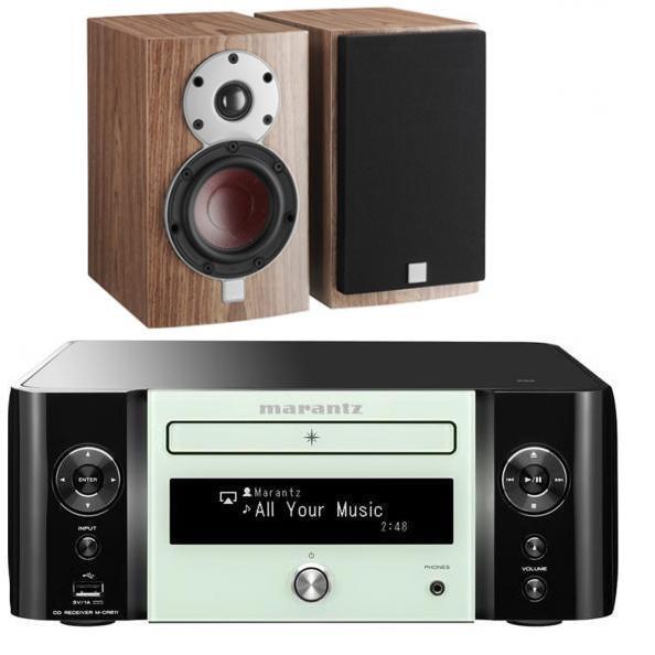 Стереокомплект Marantz M-CR611 green +  Dali Menuet Walnut артикул 135106Si-1