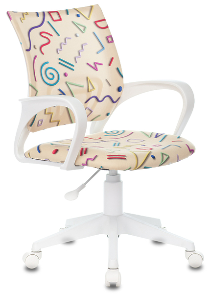 Кресло Бюрократ KD-W4/STICK-BEIGE (Children chair KD-W4 sandy Sticks 02 cross plastic белый plastik белый) артикул 263260Si-1