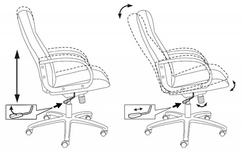 Кресло Бюрократ T-898/3C11BL (Office chair T-898AXSN black 3С11 cross plastic) артикул 263188Si-1 фото 7