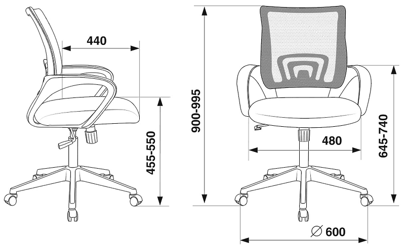 Кресло Бюрократ CH-695N/R/TW-11 (Office chair CH-695N red TW-35N seatblack TW-11 mesh/fabric cross plastic) артикул 263285Si-1 фото 6