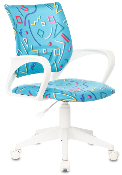 Кресло Бюрократ KD-W4/STICK-BLUE (Children chair KD-W4 blue Sticks 06 cross plastic белый plastik белый) артикул 263225Si-1