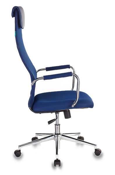 Кресло Бюрократ KB-9N/DB/TW-10N (Office chair KB-9N blue TW-05N TW-10N mesh/fabric headrest cross metal хром) артикул 263242Si-1 фото 4