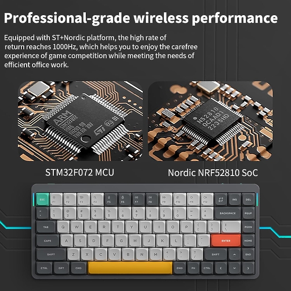 Беспроводная механическая ультратонкая клавиатура Nuphy QMK AIR75v2 Lunar Gray, RGB, Hot Swap, Cowberry Switch артикул 336690Si-1 фото 5