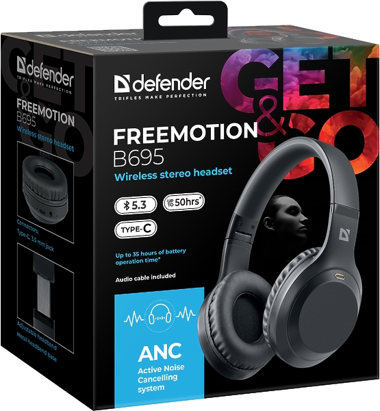 Наушники Defender Freemotion B695 Black артикул 333305Si-1 фото 11