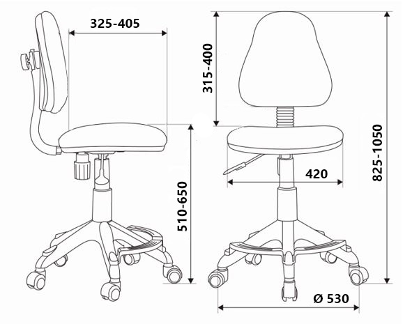 Кресло Бюрократ KD-4-F/TW-55 (Children chair KD-4-F blue TW-55 cross plastic footrest) артикул 263449Si-1 фото 6