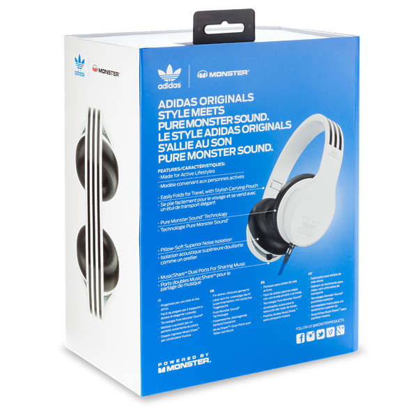 Наушники Monster Adidas Originals Over-Ear Headphones White (137013-00) артикул 120205Si-1 фото 8