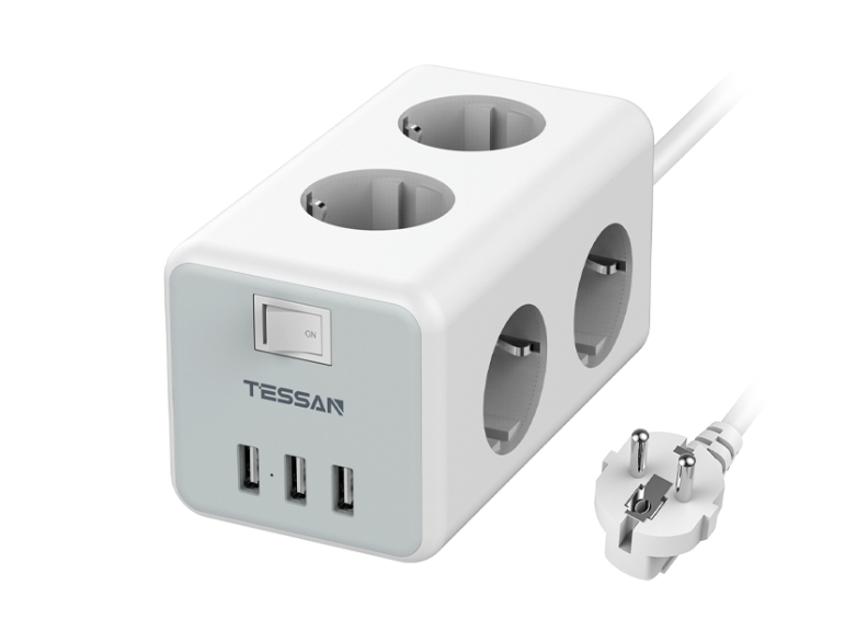 Сетевой фильтр Tessan TS-306 grey артикул 264771Si-1