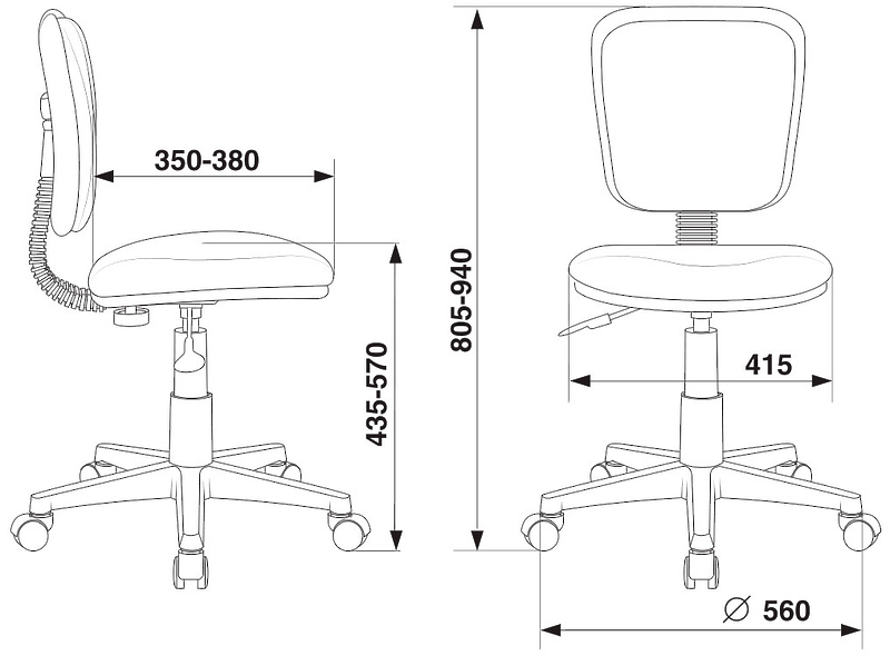 Кресло Бюрократ CH-W204NX/STICK-BL (Children chair CH-W204NX blue Sticks 06 cross plastic plastik белый) артикул 263273Si-1 фото 6