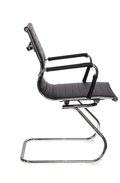 Кресло Бюрократ CH-883-LOW-V/BLACK (Office chair CH-883-LOW-V black eco.leather low back runners metal хром) артикул 263422Si-1 фото 4