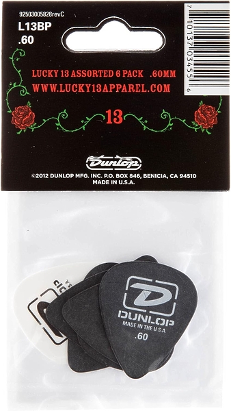 Медиаторы Dunlop L13BP060 Lucky 13 (6 шт) артикул 319515Si-1 фото 3