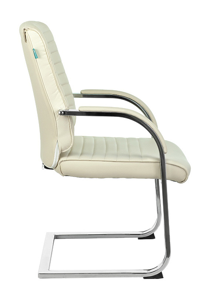 Кресло Бюрократ T-8010N-LOW-V/IVORY (Office chair T-8010N-LOW-V ivory OR-10 eco.leather low back runners metal хром) артикул 263470Si-1 фото 4