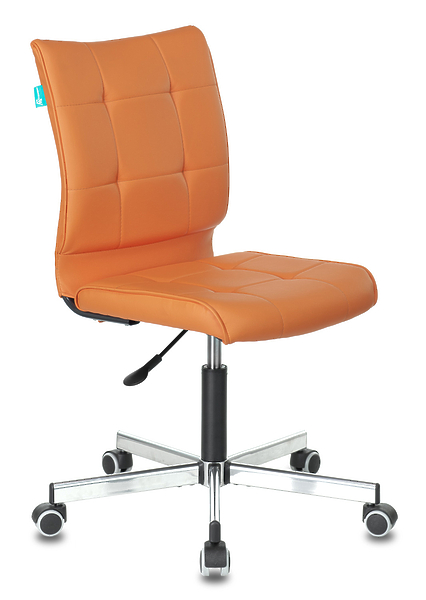 Кресло Бюрократ CH-330M/OR-20 (Office chair CH-330M orange Orion-20 eco.leather cross metal хром) артикул 263494Si-1
