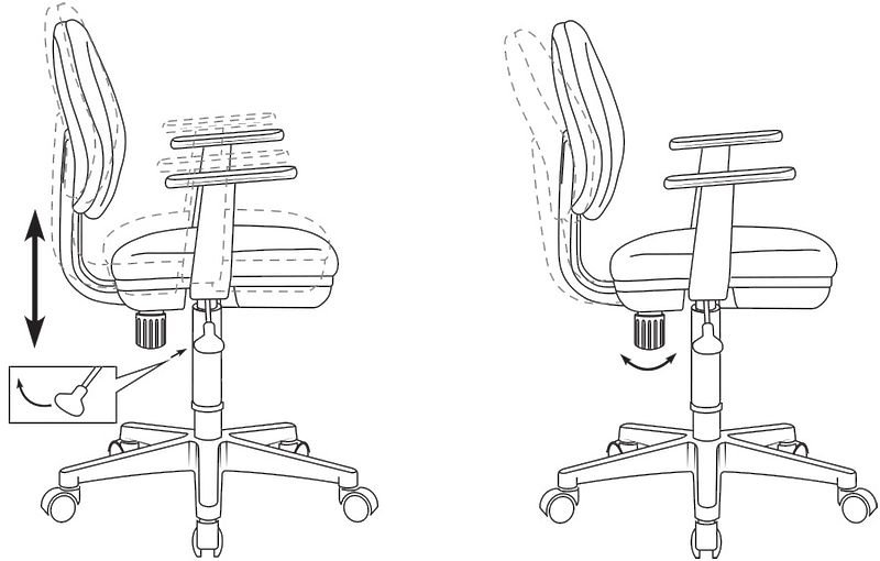 Кресло Бюрократ CH-W356AXSN/15-107 (Children chair CH-W356AXSN blue 15-107 cross plastic plastik белый) артикул 263421Si-1 фото 6