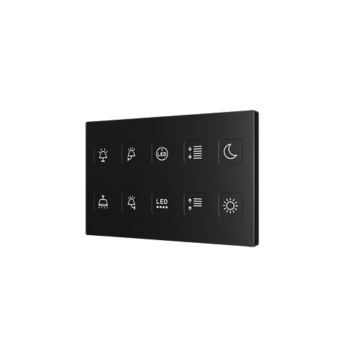 Сенсорный выключатель KNX Zennio Tecla XL X10, 10-кнопочный, черный артикул 245219Si-1