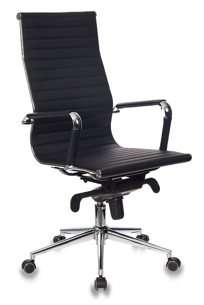 Кресло Бюрократ CH-883MB/BLACK (Office chair CH-883MB black eco.leather cross metal хром) артикул 263410Si-1