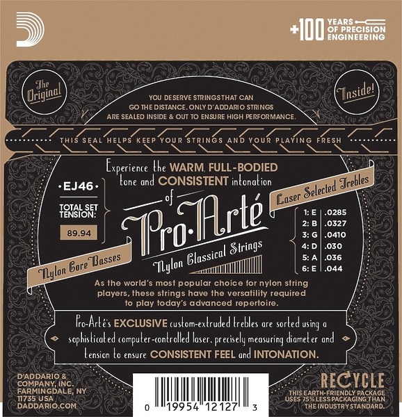 Струны D'Addario EJ46 PRO-ARTE NYLON HARD TENSION артикул 273644Si-1 фото 3