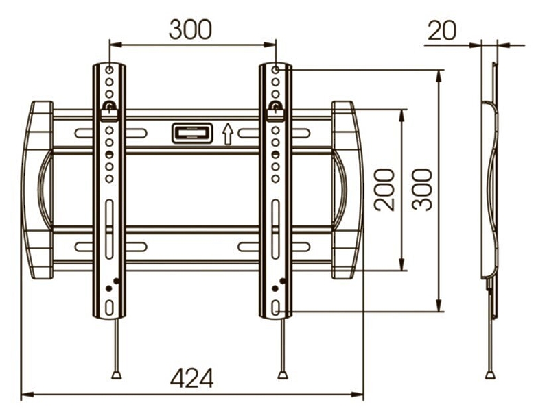 Кронштейн для телевизора Kromax Star-50 grey артикул 351211FV-1 фото 5