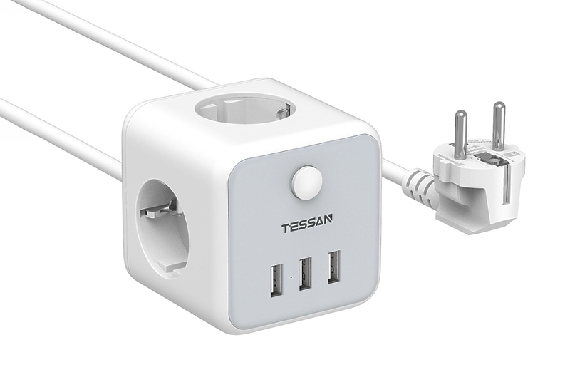 Сетевой фильтр Tessan TS-301 grey артикул 264759Si-1
