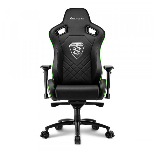 Кресло игровое Sharkoon SKILLER SGS4 BK/GN артикул 269930Si-1 фото 3