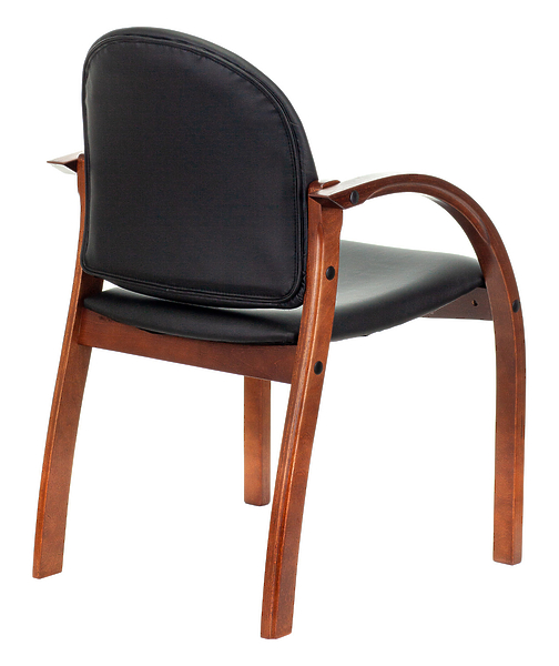 Кресло Бюрократ ДЖУНО (Chair ДЖУНО black eco.leather legs wood) артикул 263222Si-1 фото 5