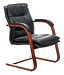 Кресло Бюрократ T-9927WALNUT-AV/BL (Office chair T-9927WALNUT-AV black leather runners wood)