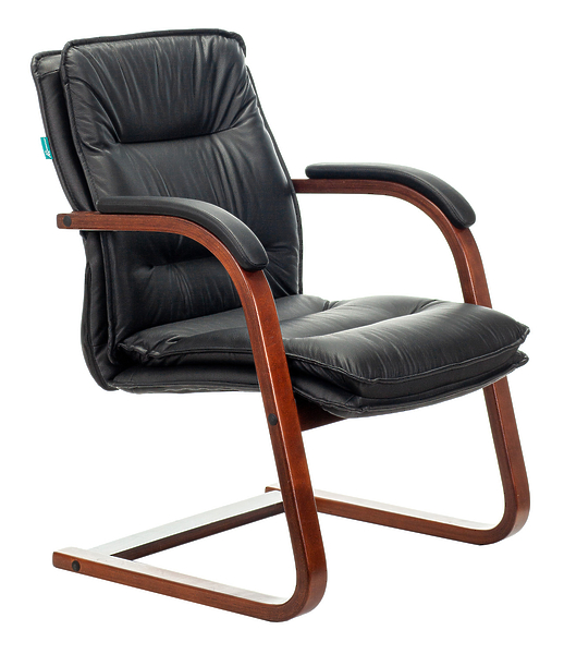 Кресло Бюрократ T-9927WALNUT-AV/BL (Office chair T-9927WALNUT-AV black leather runners wood) артикул 263310Si-1