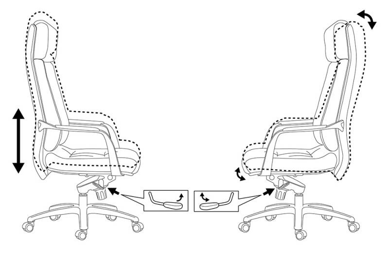 Кресло Бюрократ _DAO/BLACK (Office chair _DAO black leather cross aluminum) артикул 263508Si-1 фото 6