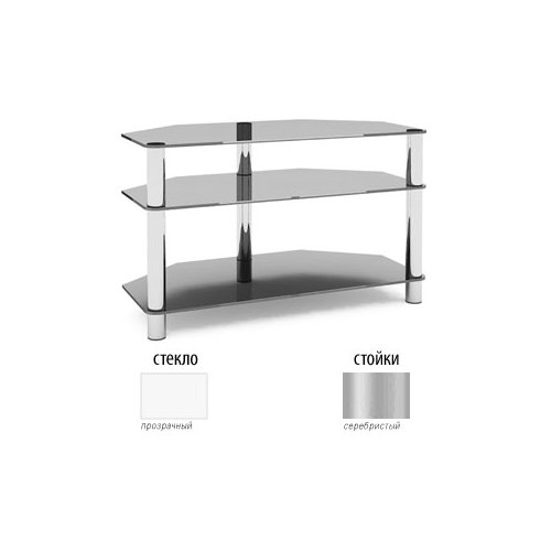 Подставка MD Flatform TV 12 (серебро/прозрачное стекло) артикул 116548Si-1